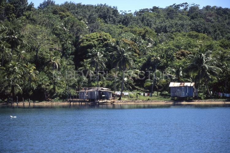 Island;Roatan;Honduras;blue water;sky;huts